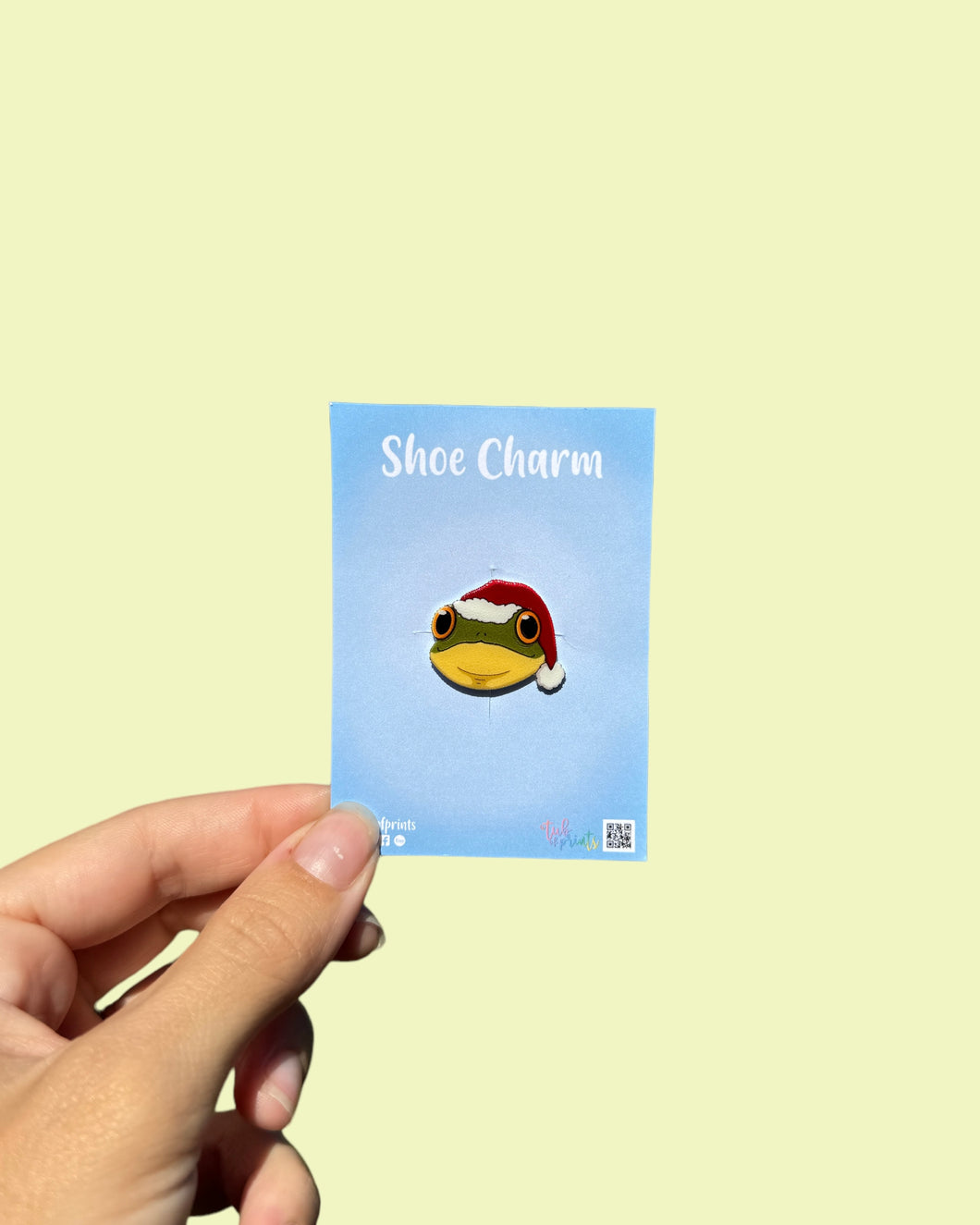 Christmas Frog Shoe Charm