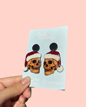 Load image into Gallery viewer, Santa Skull Dangle Earrings
