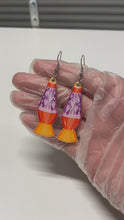Load and play video in Gallery viewer, Ghost Lava Lamp Dangle Earrings
