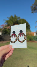 Load and play video in Gallery viewer, Christmas Skull Wreath Dangle Earrings

