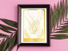 Load image into Gallery viewer, The Lovers Tarot Foil Print
