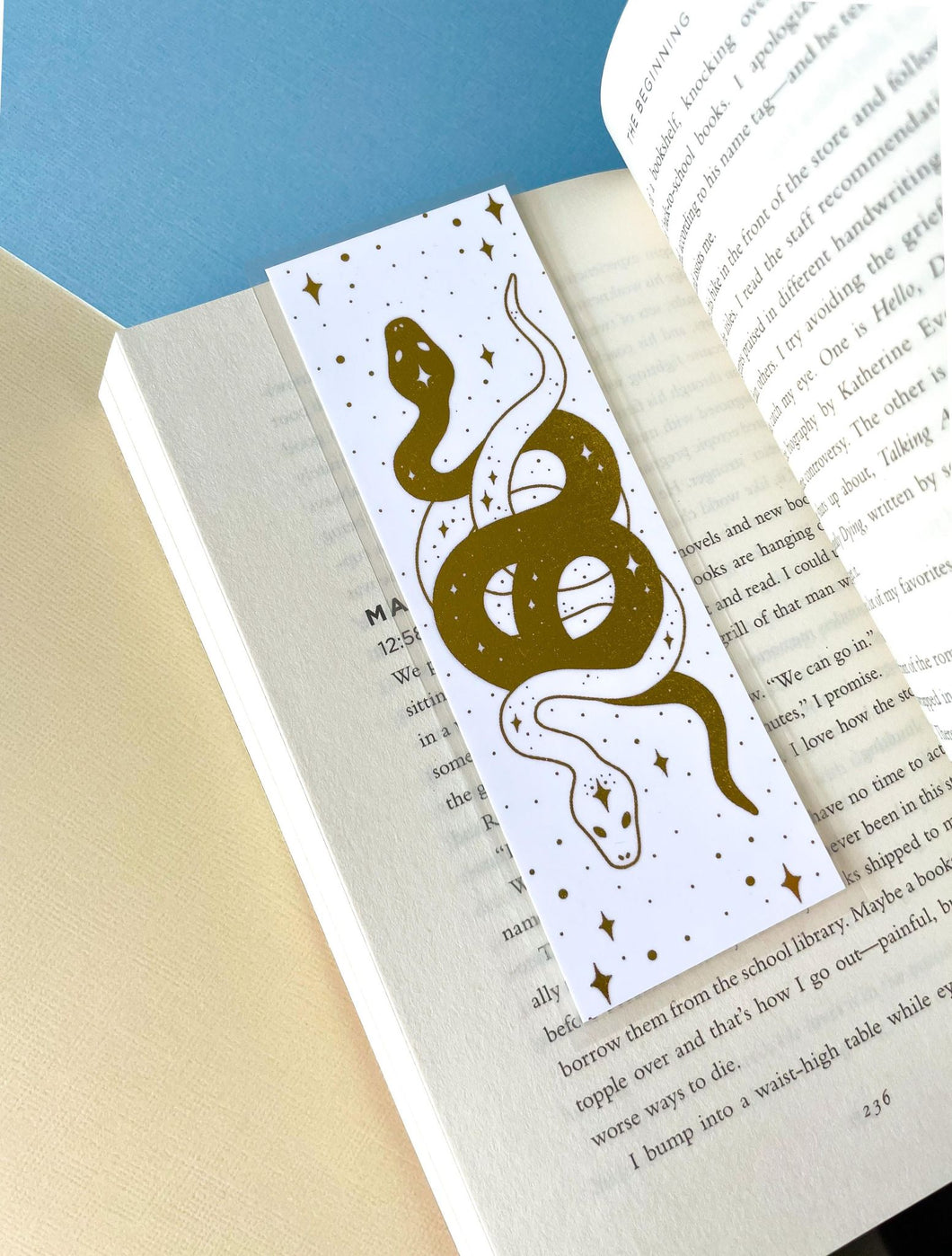 Yin Yang Snake Foil Bookmark