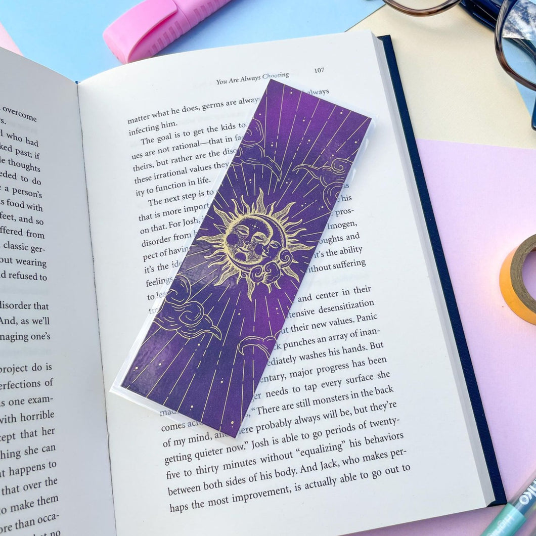 Sun Moon Foil Bookmark