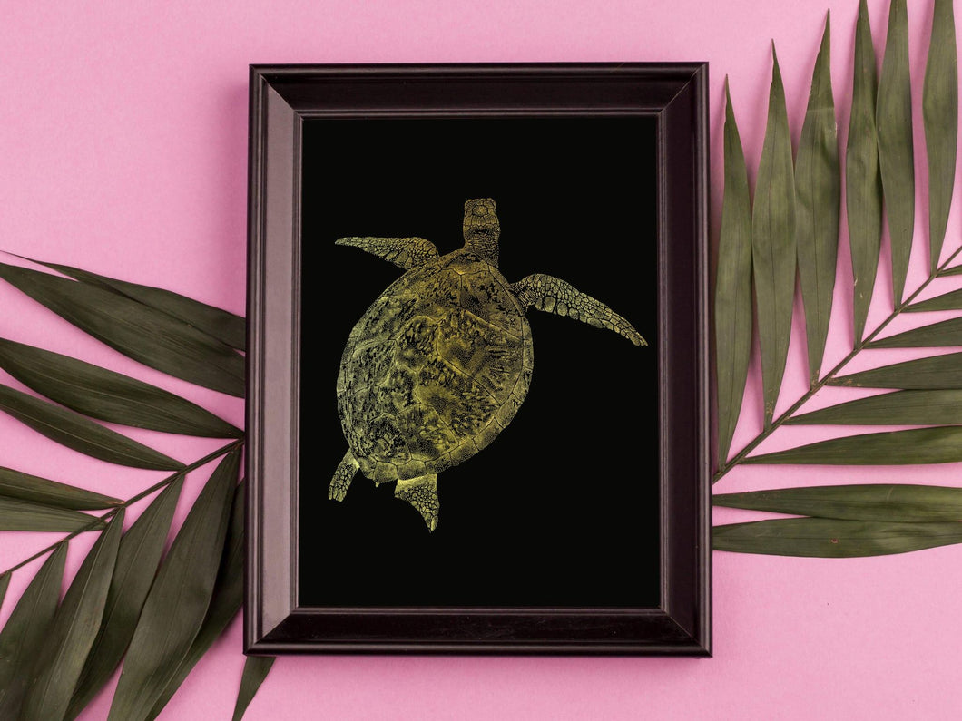 Turtle Foil Print