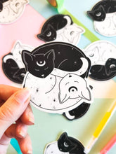 Load image into Gallery viewer, Yin Yang Cat Vinyl Sticker
