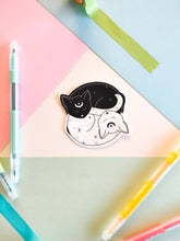 Load image into Gallery viewer, Yin Yang Cat Vinyl Sticker
