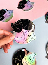Load image into Gallery viewer, Yin Yang Cats Holographic Sticker
