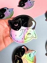 Load image into Gallery viewer, Yin Yang Cats Holographic Sticker
