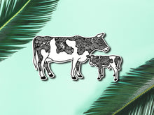 Load image into Gallery viewer, Mama and Baby Cow Vinyl Sticker
