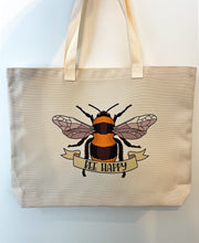 Load image into Gallery viewer, Bee Cotton Tote Bag
