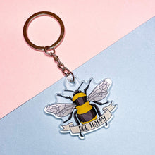 Load image into Gallery viewer, Bee Happy Acrylic Keychain

