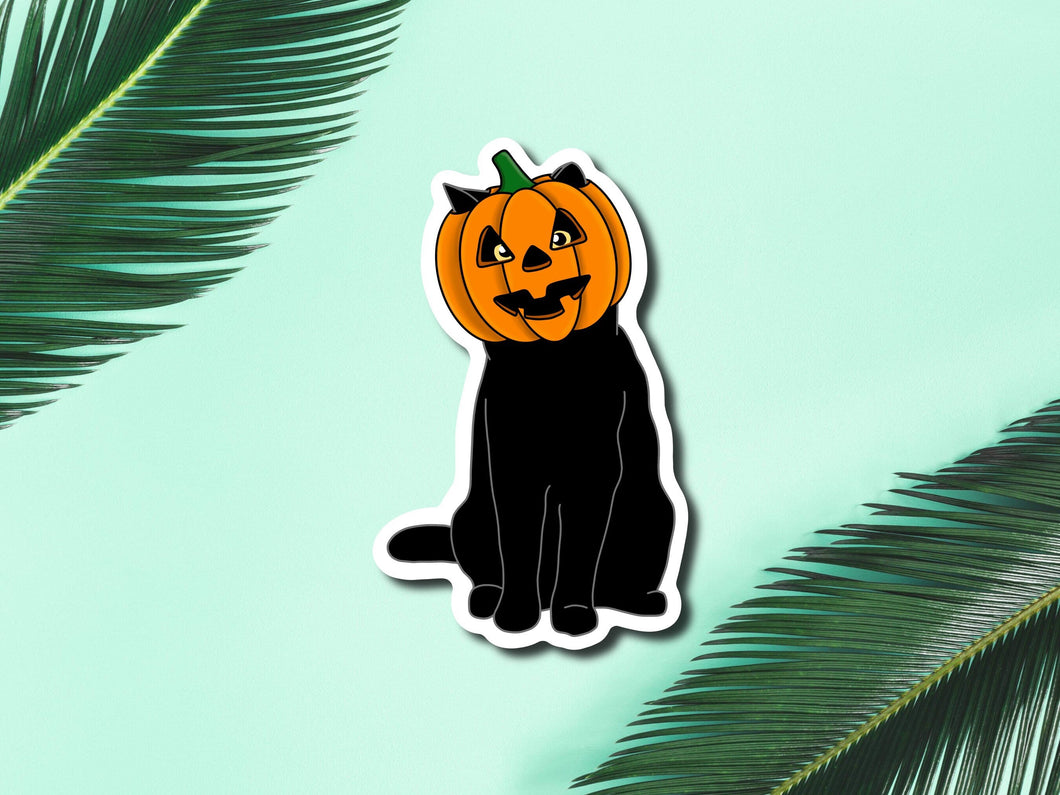 Pumpkin Cat Halloween Sticker