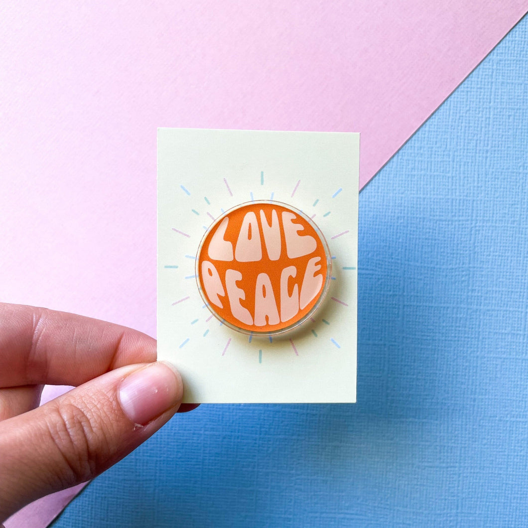 Love/Peace Acrylic Pin