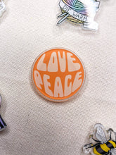 Load image into Gallery viewer, Love/Peace Acrylic Pin
