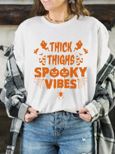 Load image into Gallery viewer, Thick Thighs Spooky Vibes Vinyl T-Shirt
