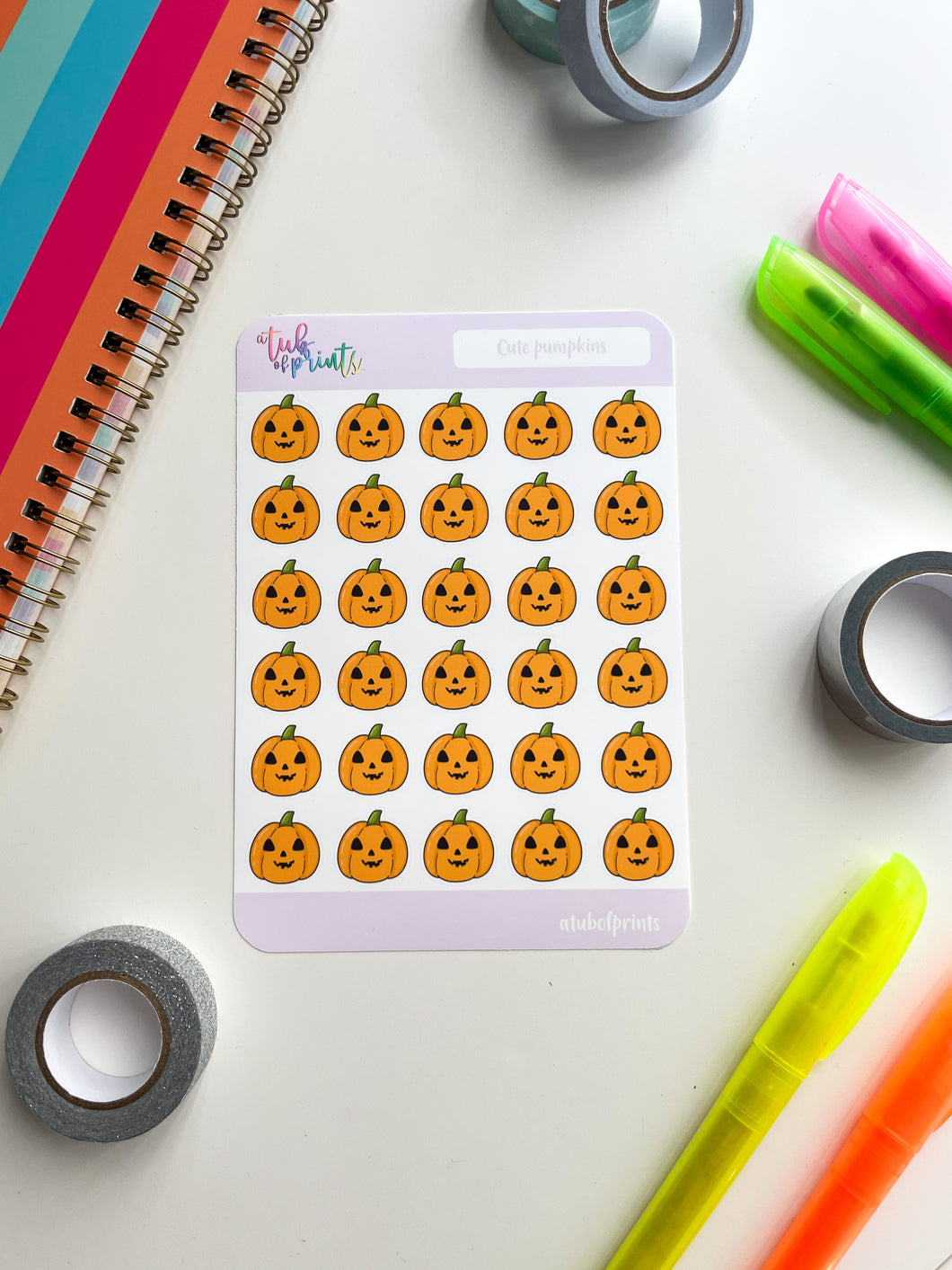 Cute Pumpkin Sticker Sheet