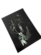 Load image into Gallery viewer, Rabbit Moon Phase Foil Print
