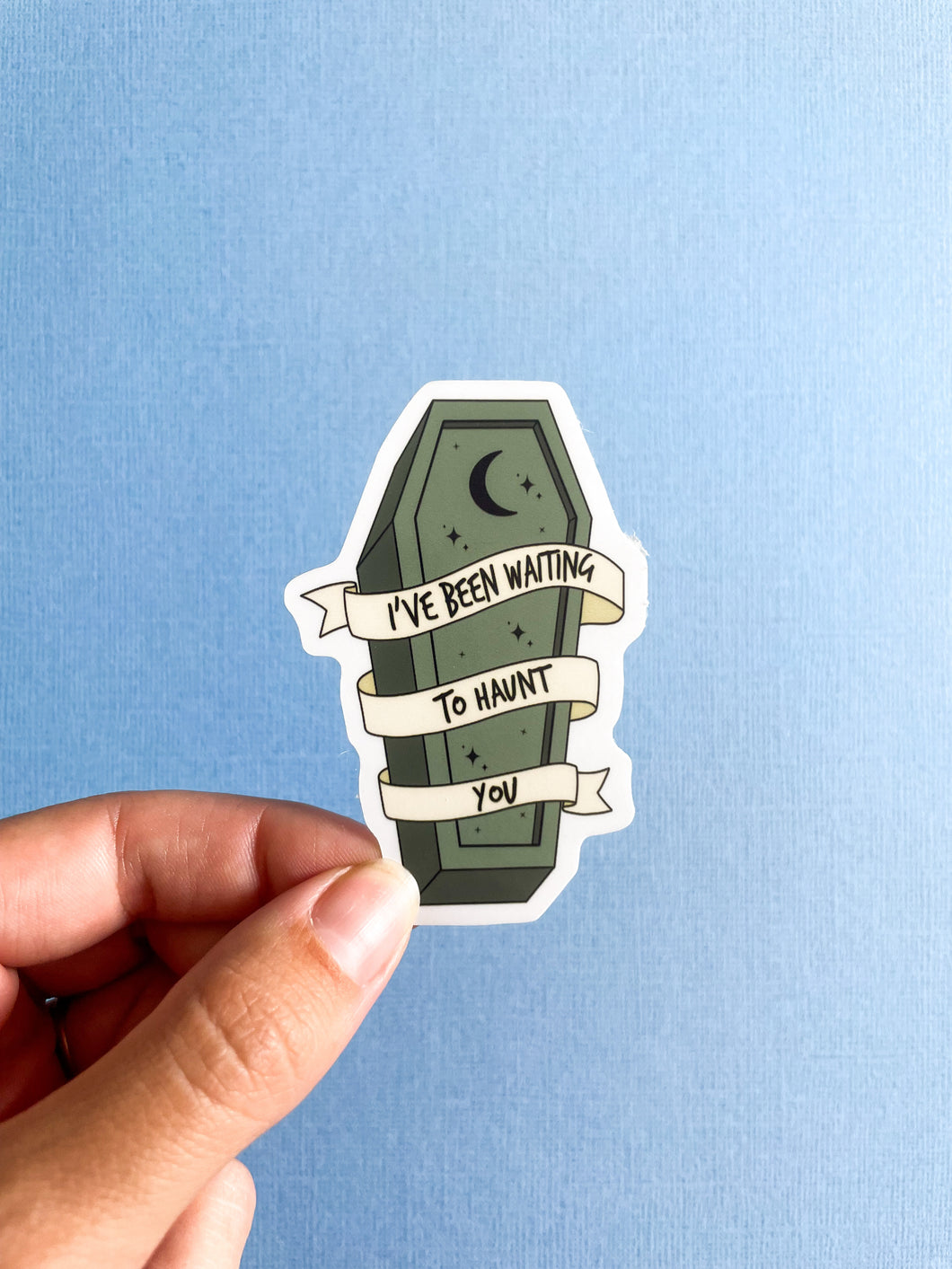 Waiting To Haunt You Coffin Sticker