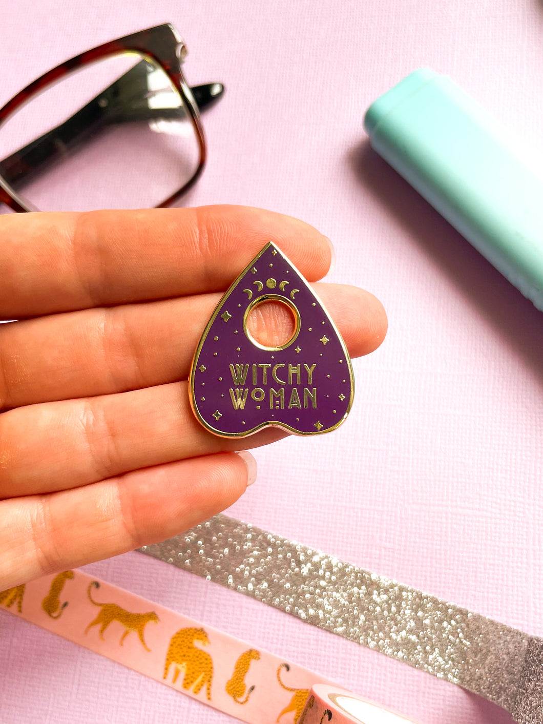 Witchy Woman Ouija Planchette Enamel Pin